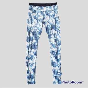 lululemon athletica Blue & White Marble Print Leggings